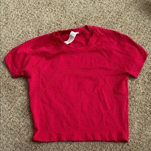 Lululemon Athletica Deep Red Crew Neck Top